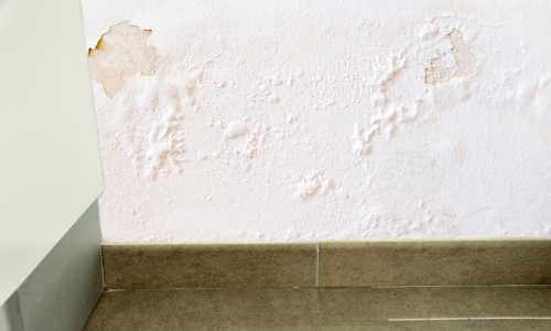 Peeling wallpaper or warped drywall